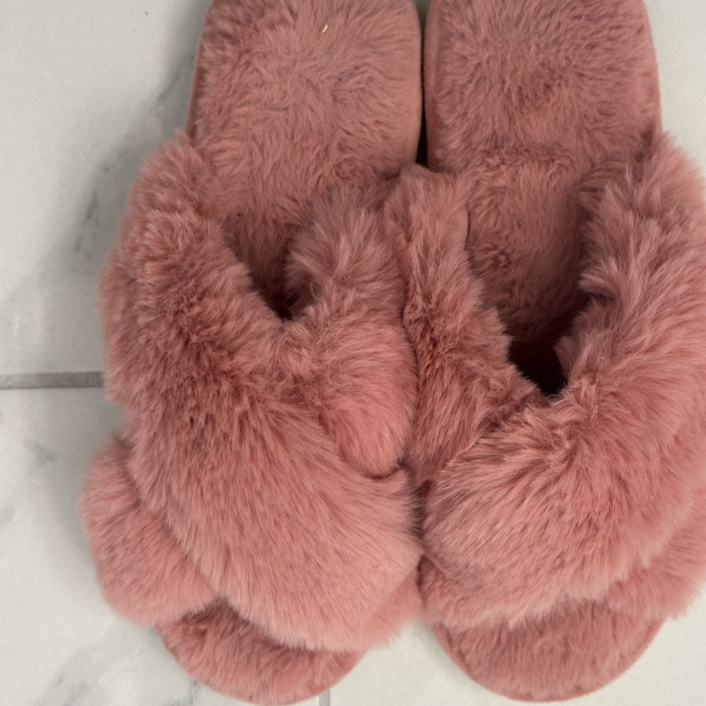 Pink Fuzzy Slippers